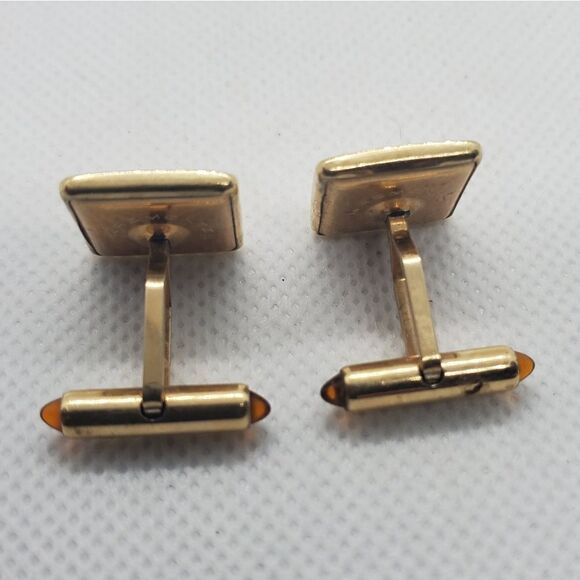Krementz Gold Tone Cuff Links - Picture 2 of 3